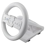 Premium Controller Steering Wheel w/ Stand for Nintendo Wii Remote Control, White