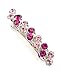 Women's Rhinestone Metal Hair Barrette Clip Hair Pin Antique Silver IMB2144