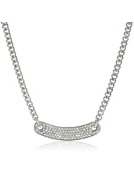 Juicy Couture Silver Pave Identification Necklace, 16"