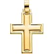 14K Yellow Gold Cross Pendant - 22.50x18.00mm