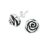 Anthony Brava Artform Flower Button Earrings - 925 Sterling Silver