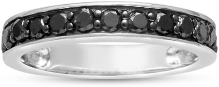 1/2ct Black Diamond Wedding Band Crafted In Solid Sterling Silver
