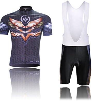 OUO Mens Basic Professional Biking Bicycle Bike Cycling Bib Shorts Set Kings' Wings