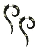 Organic Horn Fake 2G Plug - 25mm x 43mm - 16G Wire - Sold as a Pair
