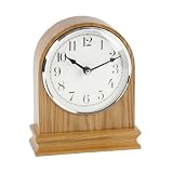 Traditional Bold Oak Quartz Mantel Desk Clock