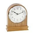 Traditional Bold Oak Quartz Mantel Desk Clock
