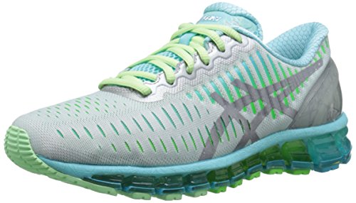 ASICS Women's Gel Quantum 360 Running Shoe, Silver/Carbon/Turquoise, 7 M US