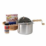 Whirley-Pop Popcorn Gift Set - Silvertone Pan