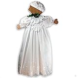 Tosion in white, Christening dress with baby cap, Baby clothes | christening dresses
