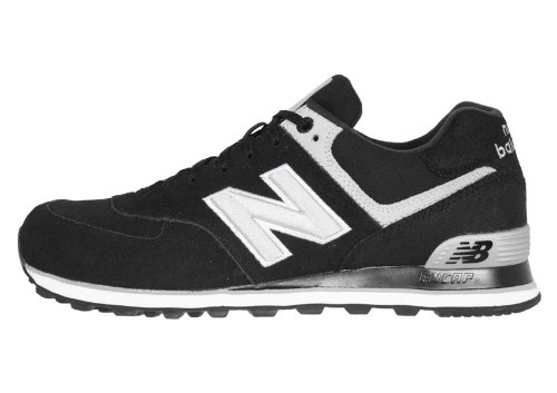 New Balance Men's ML574 Sneaker,Black Smooth Suede,11 D US