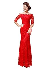 Polyester Off the Shoulder Elbow Length Sleeves Mermaid Evening Dress 