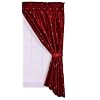 Ellis Curtain Fleur Di Lis 50-Inch by 84-Inch Faux Silk Lined Tailored Panel with Tieback, Red