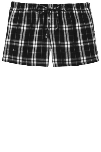 District Women's Elastic Drawcord Flannel Plaid Boxer