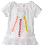Flapdoodles Toddler Girls Trans Shimmer Short Sleeve Heart Top