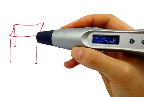 3D Painting Drawing Colored Art Pen Drawing Pen for Adults Art Supplies set for 3D Printing Drawing Doodling Adult Crayon Colored Pencils with Large LED Screen+3 FREE Spools of Fillament+More Color Options+Newest Most Advanced Model (Silver)