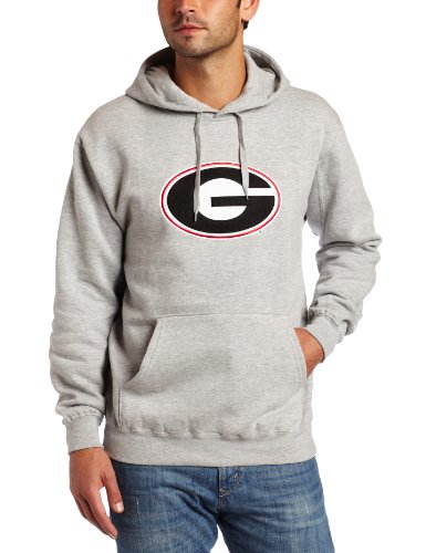NCAA Men's Georgia Bulldogs Conquest Long Sleeve Hooded Fleece Pullover (Steel Heather, X-Large)