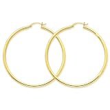 10k Polished 2.5mm Round Hoop Earrings