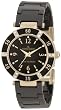 AK Anne Klein Women's 109416BKBK Swarovski Crystal Accented Gold-Tone Black Ceramic Watch