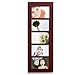 Adeco PF0272 5 Divided Openings, Decorative Walnut Color Wood Wall Hanging Picture Photo Frame, 4x6 inches each