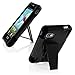 HRWireless T-Stand Kickstand Hybrid Double Layer Cover Case for LG LS720 - Retail Packaging - Black/Black