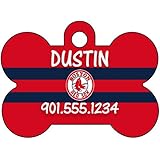MLB Team Dog Tag Pet Id Tag Personalized w/ Name & Number (Boston Red Sox)