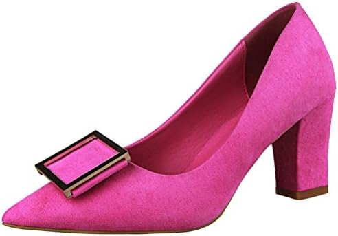 Vusum Women's Block Mid High Heel Pumps Shoes Rose US Size 4