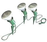 Westinghouse Green Outdoor Trio Flood Lamp Holder String With Ground Stakes 21'