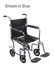 ` Transport Chair Dlx 17 Slvr Fly-Weight Alum w/Rem Wheels. Retail Box! * Flared arms allow the