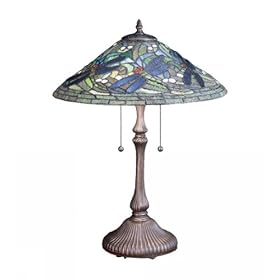 Meyda Tiffany 27510 Table Lamp, Mahogany Bronze Finish with Stained