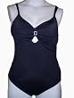 Anne Cole Black Diamond Accented One Piece Suddenly Slim Swimsuit