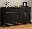 Harwick Black Credenza Sideboard Buffet Table 35"H x 60"W x 16"D, 60"W, BLACK