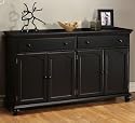Furniture online: Harwick Black Credenza Sideboard Buffet Table 35"H x 60"W x 16"D, 60"W, BLACK