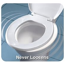 Mayfair 20SLOWC 000 Slow-Close Plastic Toilet Seat with Lift-Off Hinges, STA-TITE Seat Fastening System and DuraGuard Antimicrobial, Round, White
