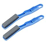 uxcell 砥石　オイル石　グリット　プラスチック製ハンドル　ブルー キッチンウェア　2個入