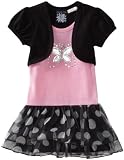 So La Vita Girls 2-6X Big Butterfly Dress With Hot Fixed Stones