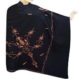 Bootie Kashmiri Embridered Or Cashmere Wool Black Shawl From Kashmir (Free Shipping) Shwl0188r