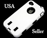 iPhone 4 4G Otterbox Defender Style Three Layer cover Case White + Bonus Mi ....