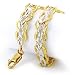 10K White/Yellow Diamond Cut Link Bracelet 7