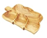 Leaf Tray, 3 Sections, Acacia Wood