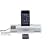 Soundsystem Apple Iphone iPod Touch 2G 3G, 3GS 4G Classic.. weiss. Batteriebetieb 6 Stunden Playback. Micro Hifi stereo Dockingstation Audiosystem Anlage mit Fernbedienung & Lautsprecher 2 x 3 Watt, Farbe weiss - silber