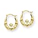 14k Unique Mini Claddagh 1/2" Hoop Earrings title=