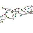 Mini Retro Ball Garland Fushia, Green and Blue