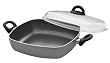 Warimex 4813 Very Titan Aluminium Eckpfanne, Gr��e 28 x 28 cm, mit Glasdeckel und hochwertiger Honigwaben Antihaftbeschichtung