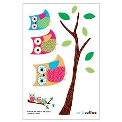 Forwalls FWSP1020 - Aufkleberset Set Eule 1 Blatt
