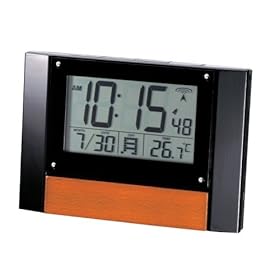 【クリックで詳細表示】ウッドデスク・電波時計 8230