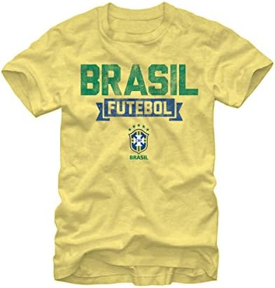 Brasil Futebol CBF Men's Distressed Crew Neck Soccer T-Shirt (XLarge)