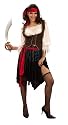 Caribbean Pirate Lady Fancy Dress Costume One Size