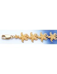 Gold Nautical Braclt Bracelet Puffed Starfish Link Bracelet
