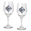 Tampa Bay Rays MLB 2pc Wine Glass Set - Primary Logo by Great American Products