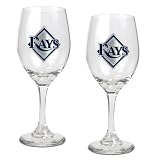 MLB Tampa Bay Rays 14-Ounce Wine Glass (Set of Two)